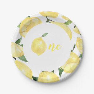 Assiettes En Carton Plaques de papier citron Citron Citrus d'origine U