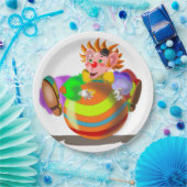 Assiettes En Carton Plaques de papier clown joyeux - Couleurs ou texte (Fête)