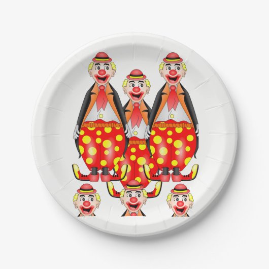 Assiettes En Carton Plaques de papier Clowns (Devant)
