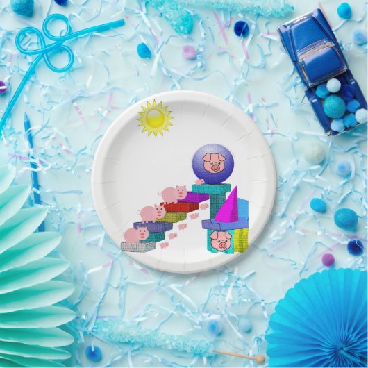 Assiettes En Carton Plaques de papier Cochons (Fête)