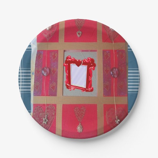 Assiettes En Carton Plaques de papier Coeur (Devant)