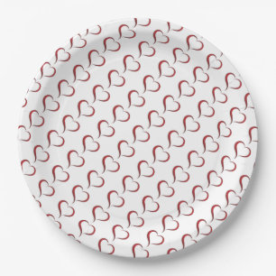 Assiettes En Carton Plaques de papier/Coeurs rouges