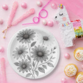 Assiettes En Carton Plaques de papier - Conception de marguerite - Cor (Fête)