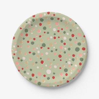 Assiettes En Carton Plaques de papier Confetti de Noël à points Polka