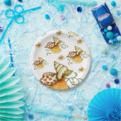 Assiettes En Carton Plaques de papier Coquillages (Fête)