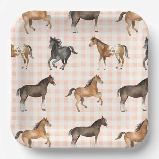 Assiettes En Carton Plaques de papier Country Horse (Recto)