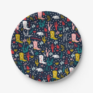 Assiettes En Carton Plaques de papier cowgirl Western mignonnes