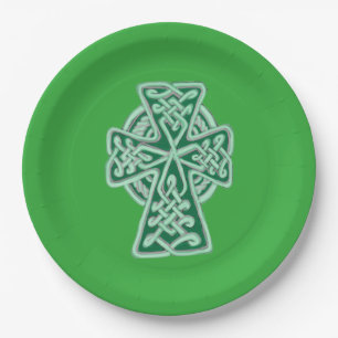 Assiettes En Carton Plaques de papier croisé céleste vert