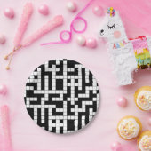 Assiettes En Carton Plaques de papier croisé noir et blanc (Fête)