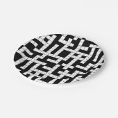 Assiettes En Carton Plaques de papier croisé noir et blanc (Angle)