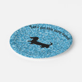 Assiettes En Carton Plaques de papier Dachshund Parties scintillant bl (Angle)