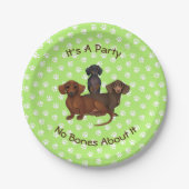 Assiettes En Carton Plaques de papier Dachshund vert clair (Devant)