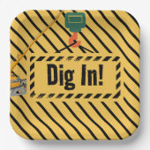 Assiettes En Carton Plaques de papier d'anniversaire à thème de constr (Recto)