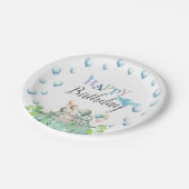 Assiettes En Carton Plaques de papier d'anniversaire à thème Dinosaur  (Angle)