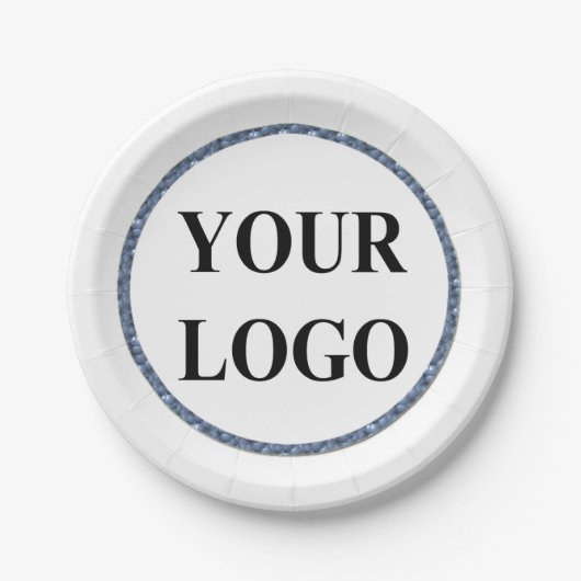 Assiettes En Carton Plaques de papier d'anniversaire AJOUTEZ VOTRE LOG (Devant)