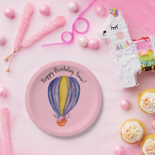 Assiettes En Carton Plaques de papier d'anniversaire Baloon à air chau (Fête)