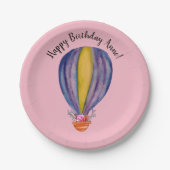 Assiettes En Carton Plaques de papier d'anniversaire Baloon à air chau (Devant)