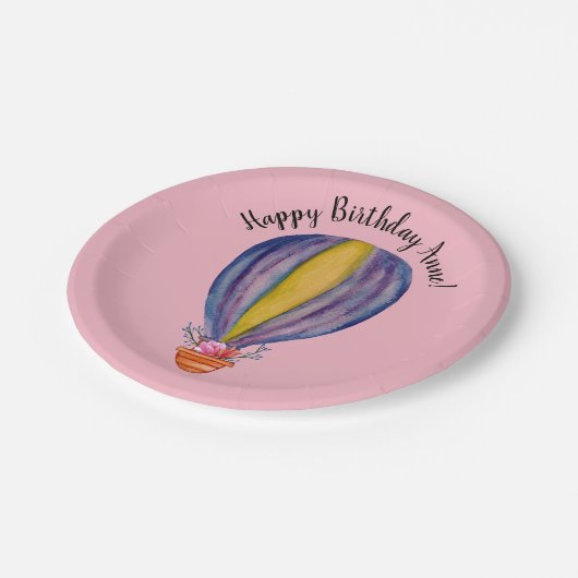 Assiettes En Carton Plaques de papier d'anniversaire Baloon à air chau (Angle)