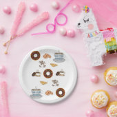 Assiettes En Carton Plaques de papier d'anniversaire, beignets de café (Fête)