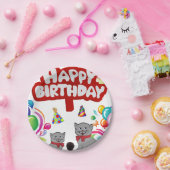 Assiettes En Carton Plaques de papier d'anniversaire, Chats (Fête)