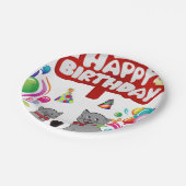 Assiettes En Carton Plaques de papier d'anniversaire, Chats (Angle)
