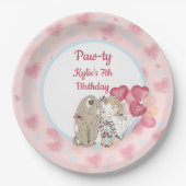 Assiettes En Carton Plaques de papier d'anniversaire de chien paw (Devant)