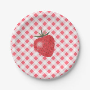 Assiettes En Carton Plaques de papier d'anniversaire de fraise