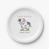 Assiettes En Carton Plaques de papier d'anniversaire de la vache migno (Devant)