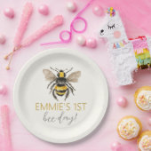 Assiettes En Carton Plaques de papier d'anniversaire de l'abeille de m (Fête)