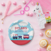 Assiettes En Carton Plaques de papier d'anniversaire de train (Marine  (Fête)