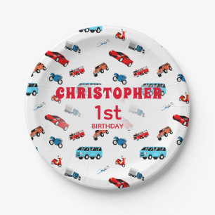 Assiettes En Carton Plaques de papier d'anniversaire des véhicules urb