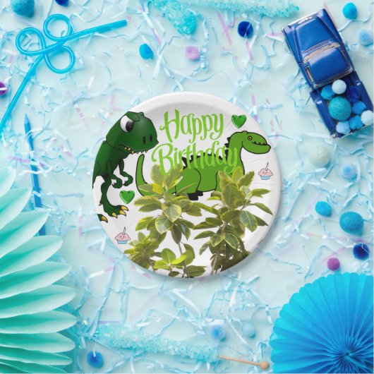 Assiettes En Carton Plaques de papier d'anniversaire, Dinosaur (Fête)