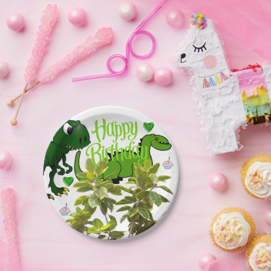 Assiettes En Carton Plaques de papier d'anniversaire, Dinosaur (Fête)