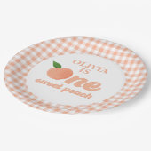 Assiettes En Carton Plaques de papier d'anniversaire d'une pêche douce (Angle)