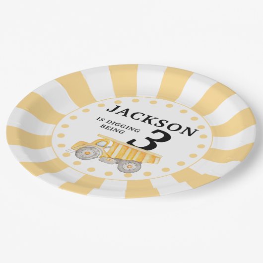 Assiettes En Carton Plaques de papier d'anniversaire en construction (Angle)