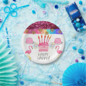 Assiettes En Carton Plaques de papier d'anniversaire, Flamant rose (Fête)