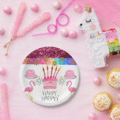 Assiettes En Carton Plaques de papier d'anniversaire, Flamant rose (Fête)