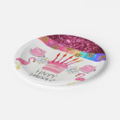 Assiettes En Carton Plaques de papier d'anniversaire, Flamant rose (Angle)