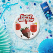 Assiettes En Carton Plaques de papier d'anniversaire, fraise (Fête)