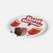 Assiettes En Carton Plaques de papier d'anniversaire, fraise (Angle)