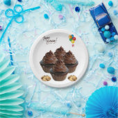 Assiettes En Carton Plaques de papier d'anniversaire, gâteaux au choco (Fête)