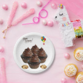 Assiettes En Carton Plaques de papier d'anniversaire, gâteaux au choco (Fête)