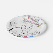 Assiettes En Carton Plaques de papier d'anniversaire, lapin blanc (Angle)