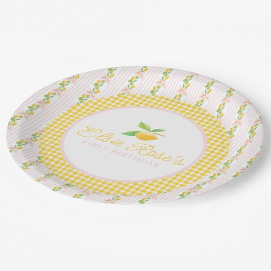 Assiettes En Carton Plaques de papier d'anniversaire Lemonade (Angle)