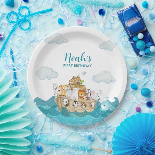 Assiettes En Carton Plaques de papier d'anniversaire Noah's Ark (Fête)