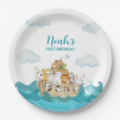 Assiettes En Carton Plaques de papier d'anniversaire Noah's Ark (Devant)