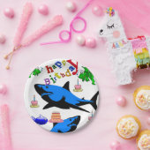 Assiettes En Carton Plaques de papier d'anniversaire, requin (Fête)