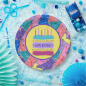 Assiettes En Carton Plaques de papier d'anniversaire rétro (Fête)