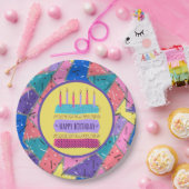 Assiettes En Carton Plaques de papier d'anniversaire rétro (Fête)