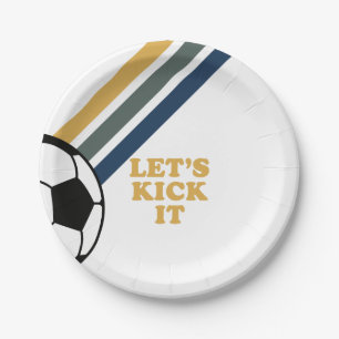 Assiettes En Carton Plaques de papier d'anniversaire Retro Soccer